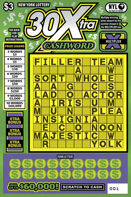 30XTRA CASHWORD ticket
