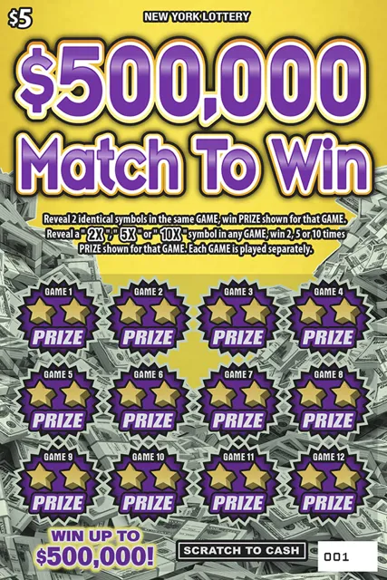 $500,000 MATCH TO WIN ticket