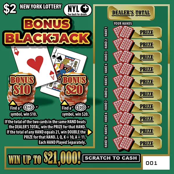 BONUS BLACKJACK ticket