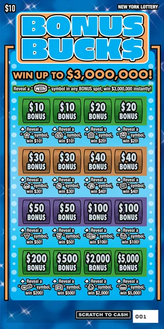 BONUS BUCK$ ticket